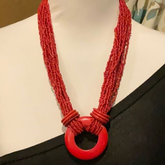 Vintage Sea Garden Red Coral Necklace - Picture 1 of 5
